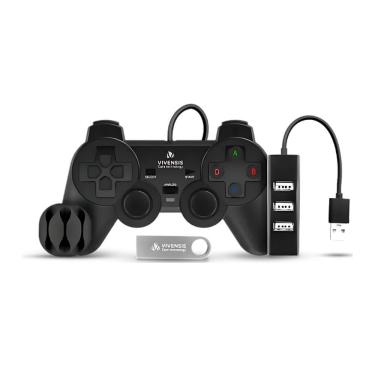 Imagem de Kit Gamer Vivensis Vx10 para Receptor VX10 com Controle USB Hub 4 Portas e Pen Drive 8GB
