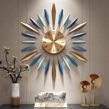 Imagem de Relógio de parede YISITEONE Metal Decorative Mid Century 55cm