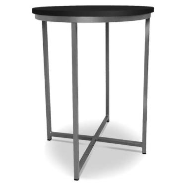Imagem de Mesa De Canto Alta Gana - Prata/Preto - Genus Móveis, Prata/Preto