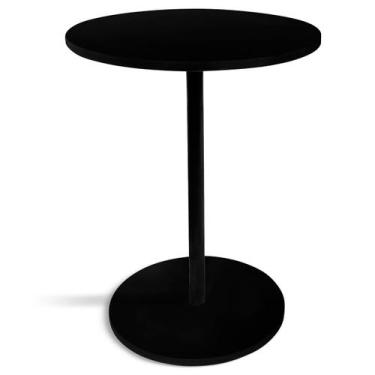 Imagem de Mesa de Canto Lateral Alta Redonda para Sala Albany - Preta - Genus Mó