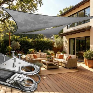 Imagem de Vela de Sombreamento ColourTree 6 m Cinza Triangular UPF50 260 GSM