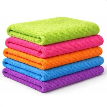 Imagem de Kit 5 Panos Mágicos De Microfibra Ultra Absorventes 30 X 30cm Limpeza 