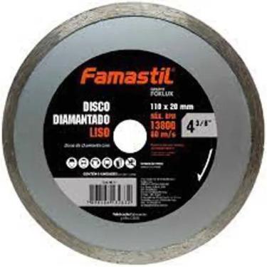 Imagem de Disco de Corte Diamantado Diamante Liso 110mm Alta Qualidade de Acabamento Reducao de Lascas Famastil