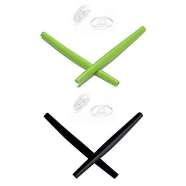 Imagem de Mryok Kits de substituição para fones de ouvido para óculos de sol Oakley Square Whisker – Opt, Verde e preto, One Size