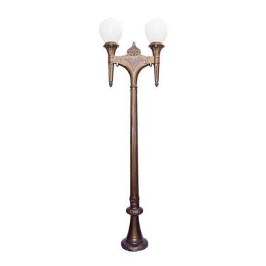 Imagem de Poste Colonial Firenze P/ Jardim De Alumínio 02 Globo 3,05M