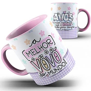 Imagem de Caneca rosa melhor vovó memórias avós