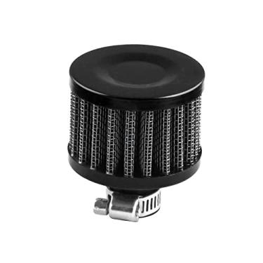 Imagem de RASNONE Filtro de ar de 12 mm Filtro de admissão de ar frio Filtro de admissão de ar Turbo Vent Preto Universal para carro e motocicleta