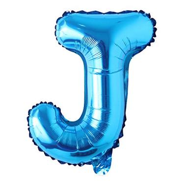 Imagem de Balões de festa de aniversário azul de 101,6 cm, decorações de casamento, alfabeto, letras de hélio, balões de hélio, suprimentos para chá de bebê (101,6 cm, azul puro J)