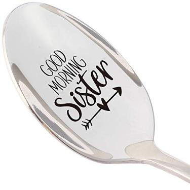 Imagem de Três colheres de irmãs humanas de boa manhã, presentes para aniversários de amigas irmãs, irmãs na lei