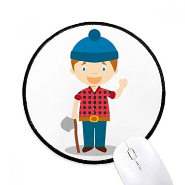 Imagem de Blue Hat Shirt Canada Mouse Pad Desktop Office Tapete redondo para computador