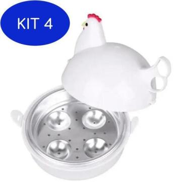 Imagem de Kit 4 Pote Cozedor De Ovos Para Micro-Ondas Boiled Egg - Show House