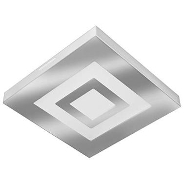 Imagem de Plafon de Sobrepor Led Quadrado Roma de 16W - TUALUX, 26X26 cm Espelho - 3000K - Bivolt - Luz Amarela, Medio