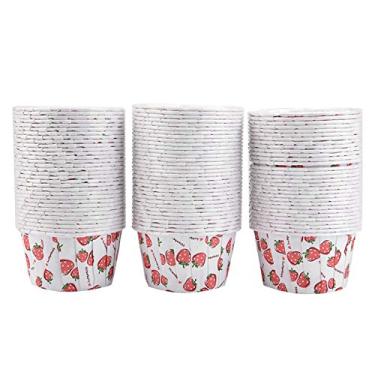 Imagem de forros de cupcake naturais padrão 100 contagem,Forros de cupcake, sem cheiro, para assar xícaras de muffins para casa festa de casamento(Strawberry)