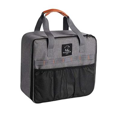 Imagem de Almencla Saco de armazenamento de tanque de gás Fogão de acampamento Bolsa de transporte Bolso de rede com alça de PU Bolsa de botijão de gás Bolsa de