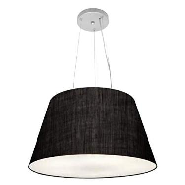 Imagem de Lustre Pendente Cone Cúpula Tecido 30/50x35 cm, Vivare Iluminação, Pendente4141 PR, Preto, Médio