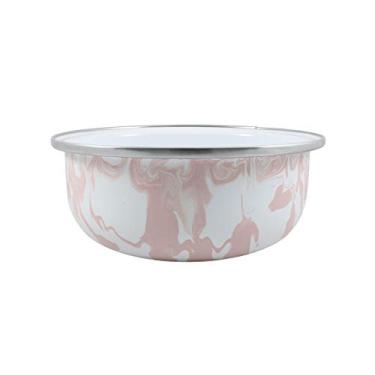 Imagem de Tigela Bojuda 20 Esmaltada Marmorizada Rosa Claro - 2300 ml - Ewel