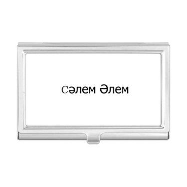 Imagem de Hello World Kazak Porta-cartão de visita carteira de bolso