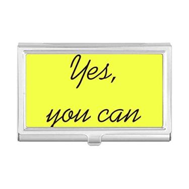 Imagem de Yes You Can Citações inspiradoras Porta-cartões de visita, caixa de bolso