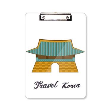 Imagem de South Korea Gwanghwamun Gate Prancheta pasta para escrever placa de apoio A4