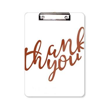 Imagem de Placa de apoio para escrever à mão com citação estilosa Thank You A4