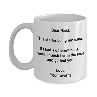 Imagem de Presentes engraçados de vovó - Caneca de café I'd Punch Another Nana In The Face - Caneca de presente de sua favorita