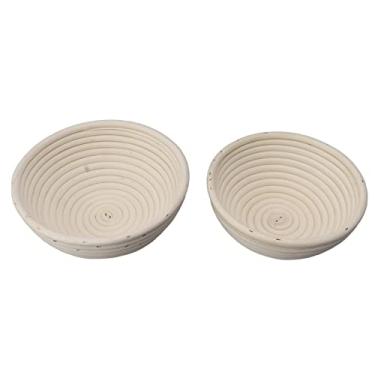 Imagem de Cesta Redonda para Pão, Forro de Tecido, Reutilizável, Fácil de Limpar, Cesta de Padaria, Liberação Fácil, Sem Odor, Vime para Cozimento Em Casa (Diâmetro 20CM e 22CM)