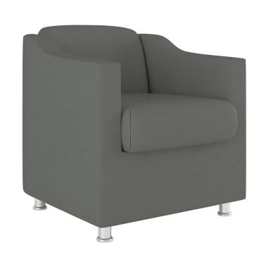 Imagem de Cadeira Poltrona Decorativa Reforçada Sala De Espera ? Balaqui Decor Cor:Cinza