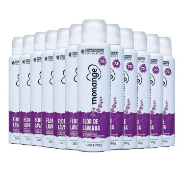 Imagem de Kit Desodorante Aerosol Monange Flor De Lavanda 90g - 12 unidades