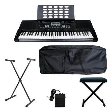 Imagem de Kit Teclado Revas KB-330 + Capa + Suporte + Pedal P + Banco