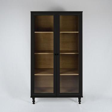 Imagem de Cristaleira Estante Para Livros Ditália 2 Portas Vidro Preto