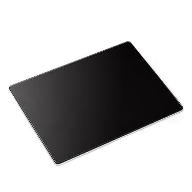 Imagem de Docooler Mouse pad para jogos de vidro fotovoltaico com vidro temperado antiderrapante tapete de mouse profissional para mesa superfície de vidro especial e laterais em toda a volta para computadores, jogadores, escritório e casa, 3 tamanhos (todo preto)