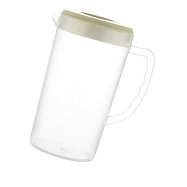 Imagem de Jarra de galão com tampa ajustável - Jarra com filtro de água de 2200ML com tampa - Jarra de plástico transparente resistente ao calor para suco, chá gelado, bebidas, limonada (Color : Green, Size :