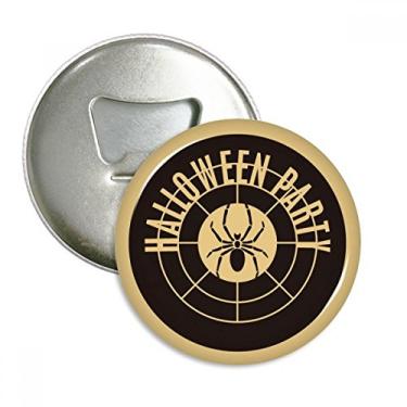 Imagem de Abridor redondo de garrafa redondo de Halloween com estampa de aranha para geladeira, broche com ímã, 3 peças