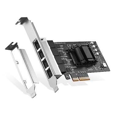Imagem de Placa de rede PCIe de 4 portas 2,5G, controlador LAN RTL8125B, adaptador de rede Ethernet RJ45 2500/1000/100Mbps, compatível com PXE para Windows/Linux