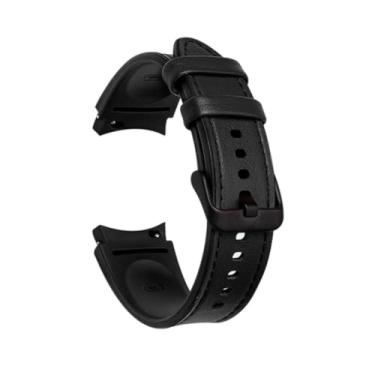 Imagem de Pulseira De Couro + Silicone Para Samsung Galaxy Watch 6 - Galaxy Watch6 Classic - Galaxy Watch 5 - Galaxy Watch5 Pro - Galaxy Watch 4 - Galaxy Watch4 Classic (Preto)