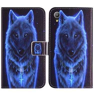 Imagem de TienJueShi Wolf Fashion Stand TPU Silicone Book Stand Flip PU Leather Protector Phone Case para Alcatel 1 Ultra 5" Capa Etui Wallet