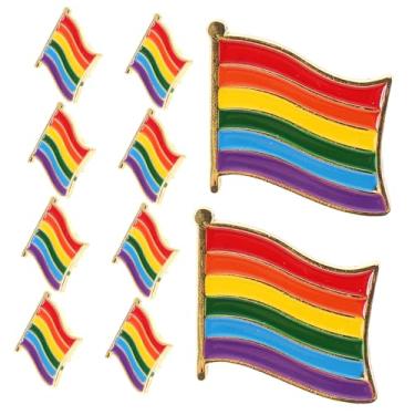 Imagem de USHOBE 10 Pcs light levinho prafesta festão criativo broche de orgulho gay pinos lgbtq emblemas de orgulho pino bi broche de roupa broche de ferro pintar distintivo