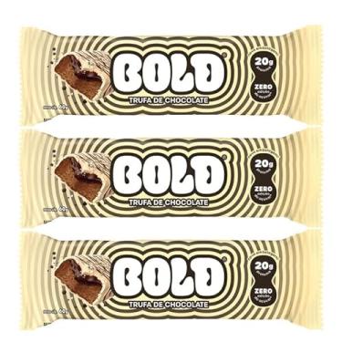 Imagem de Bold Barra de Proteína Trufa de Chocolate contendo 3 unidades de 60g cada