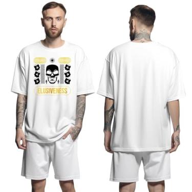 Imagem de Camisa Camiseta Oversized Streetwear Genuine Grit Masculina Larga 100% Algodão 30.1 Elusiveness - Branco - G