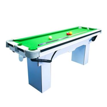 Imagem de Mesa De Sinuca Portátil De 7 Pés, Pequena Mesa De Treinamento De Bilhar, Mesa De Prática De Ponto Quintil De Sinuca, Para Sala De Jogos Em Casa (Color : White, Size : 2.13x0.7m/7x2.29ft)
