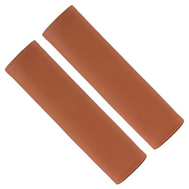 Imagem de GELVTIC Capas de cinto de segurança de carro para adultos couro macio cinto de segurança almofada de ombro protetor de almofada de pescoço confortável dirigir acessórios de carro caminhão SUV avião