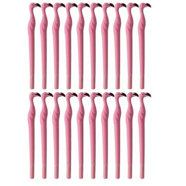 Imagem de ZHU YU CHUN 20 peças lindas canetas flamingo rosa presente para mulheres, colegas de trabalho, anfitriã e namorada, caneta esferográfica de tinta de gel de borracha, caneta esferográfica preta (0,5