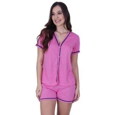 Imagem de Pijama de Verão Com Manga Curta Amamentação Americano Abertura Frontal Feminino Terra e Mar-Feminino