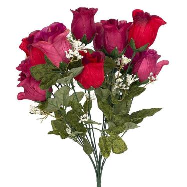 Imagem de Buquê Botão de Rosas Artificiais X12 Luxo