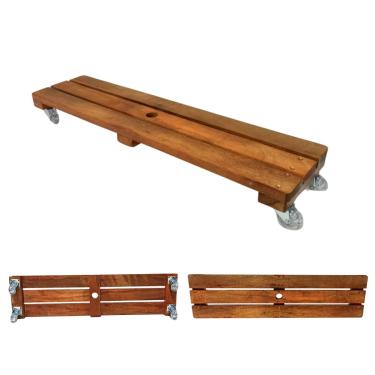 Imagem de Suporte Para Vaso De Planta Jardineira 80x20 Cm Rodinhas Gel Silicone