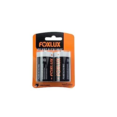 Imagem de Pilha Alcalina Média C Foxlux – Tensão Nominal: 1,5V – Embalagem com 2 pilhas – Alta durabilidade – Livre de mercúrio e cádmio