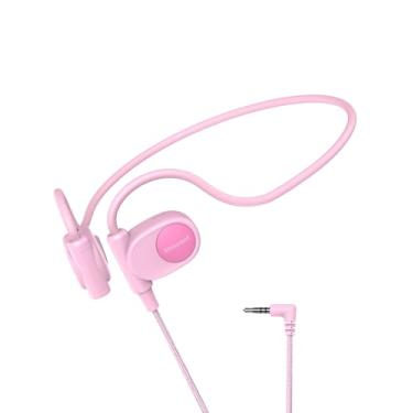 Imagem de Mehomeli Fones de ouvido infantis, fones de ouvido abertos com condução de ar com fio, limitação de volume de 85 dB - rosa