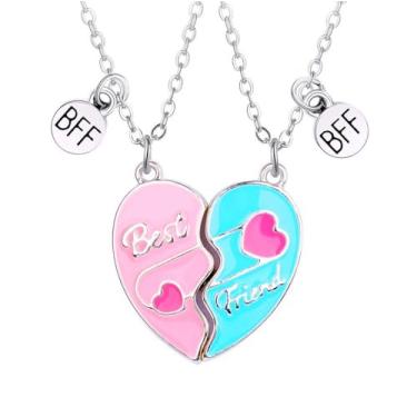 Imagem de Lezmoii Colar Best Friend Friendship Gifts Matching Magnetic BFF para 2 meninas, Metal, Sem Pedra Preciosa