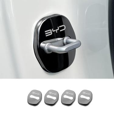 Imagem de YeHuaCarhome Fecho da porta Aço inoxidável Proteção da porta Capa Acessórios interiores Peças de conversão para Byd Dolphin 2023-2024