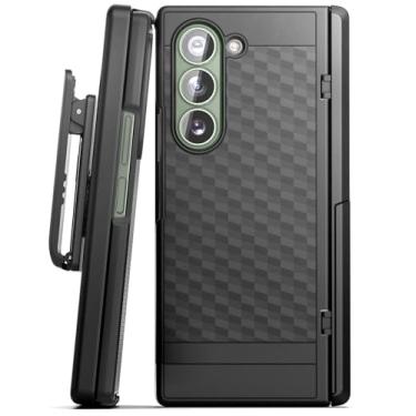 Imagem de Encased Capa Slimshield para Samsung Galaxy Z Fold 6 com clipe de cinto e suporte - Capa fina com proteção de dobradiça e protetor de tela (Samsung Z Fold6)